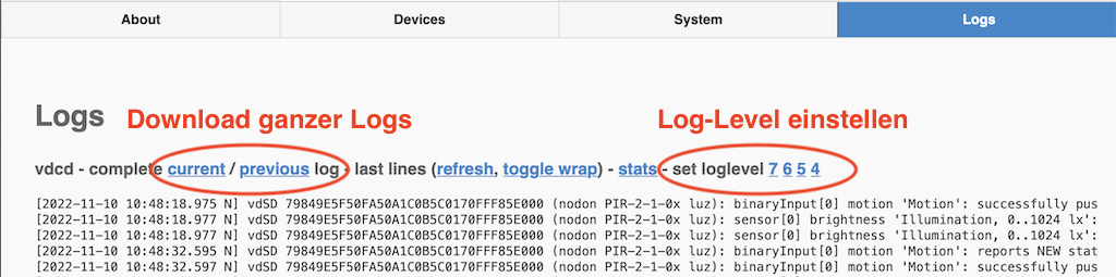 Log Settings