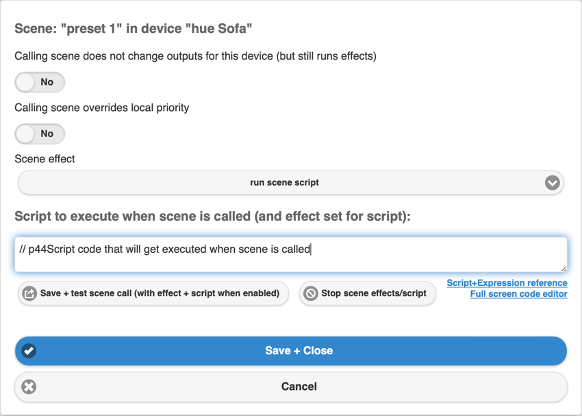 scene effect scene script